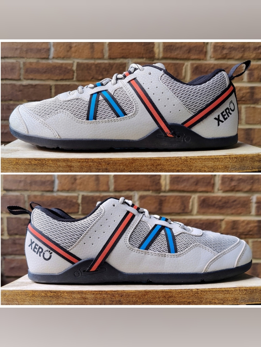 XERO Prio Barefoot Shoes Wide Toe Box Gray White Zero Drop Gym Training Womens 9